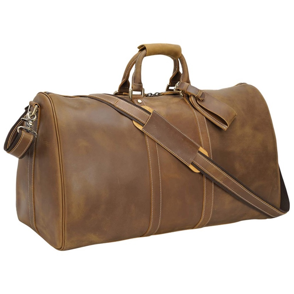 Full Grain Leather Duffel Weekender Duffle Bag - Picture 1 of 13